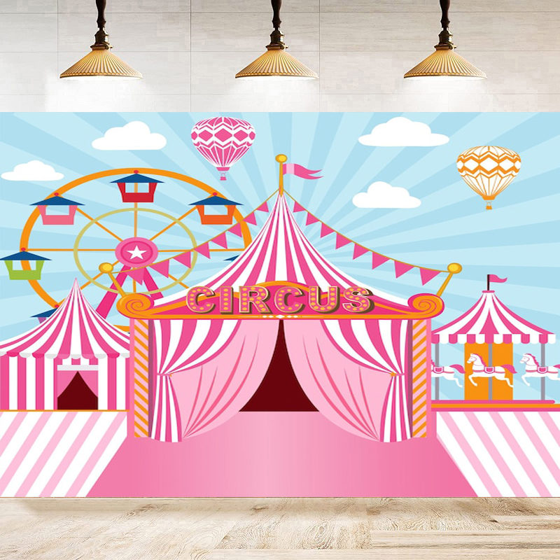 Pink Circus Photography Backdr - Dessert Table Backdrop avis et prix