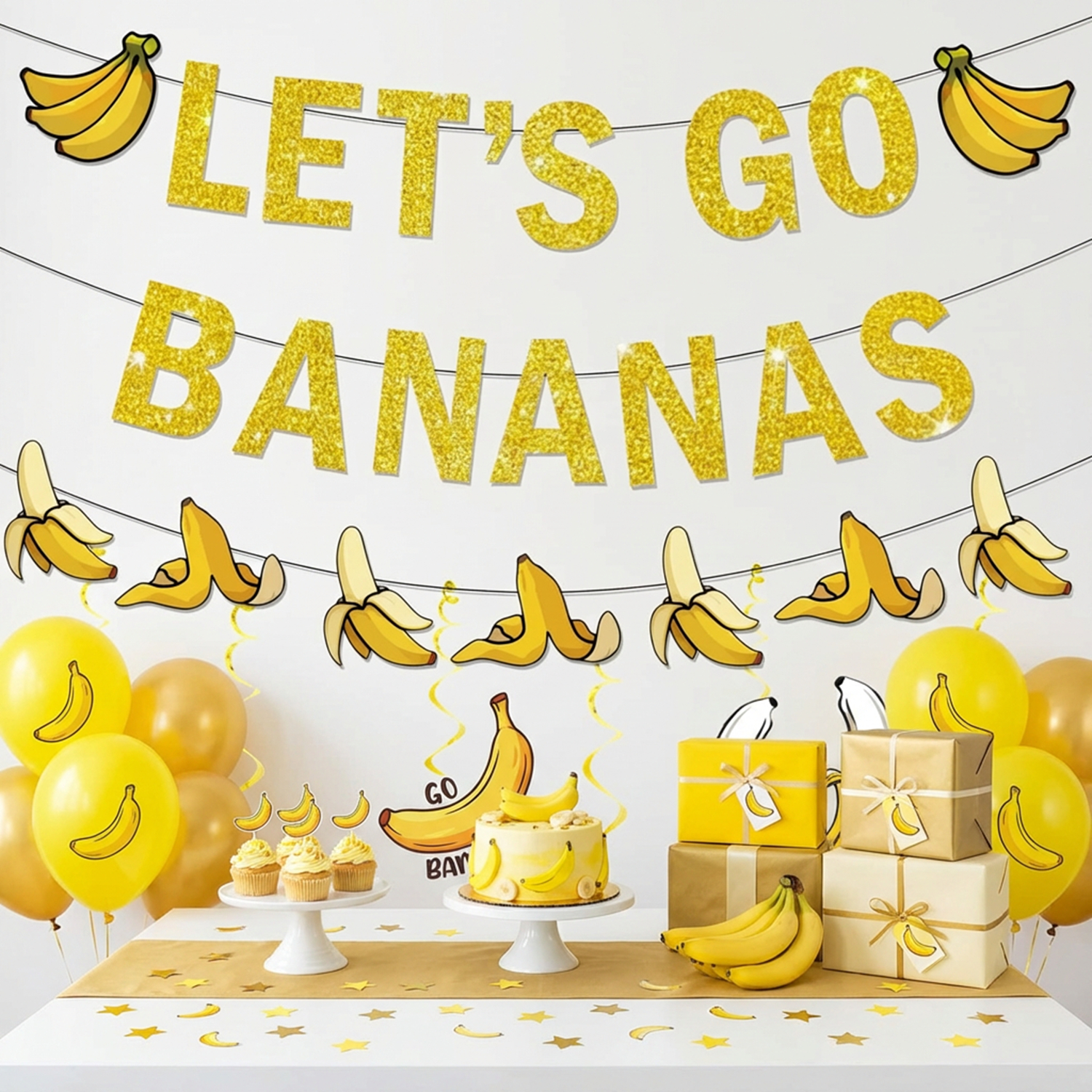 Yellow Bananas Birthday Banner - Let'S Party Event Supply avis et prix
