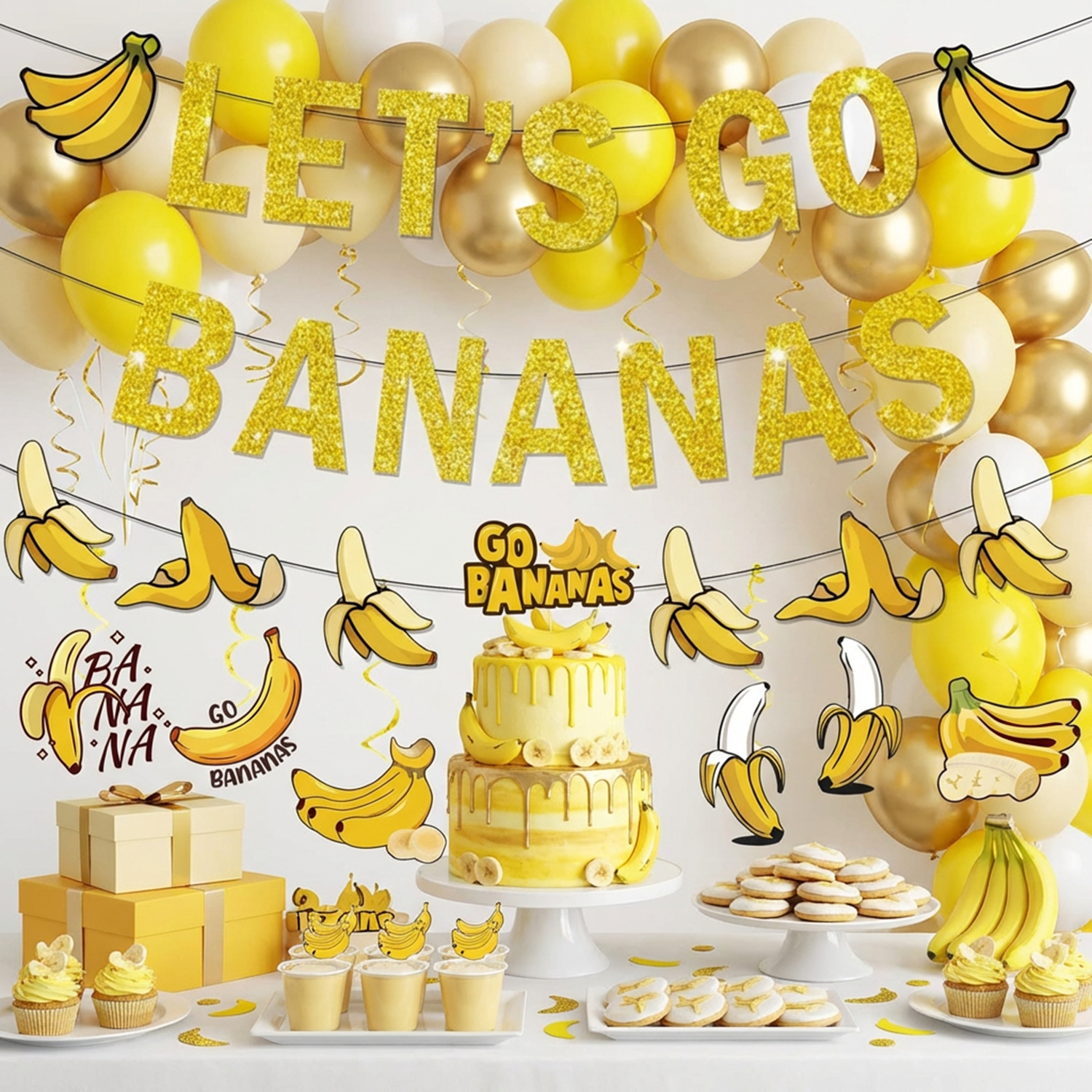 Yellow Bananas Birthday Banner - Let'S Party Event Supply avis et prix