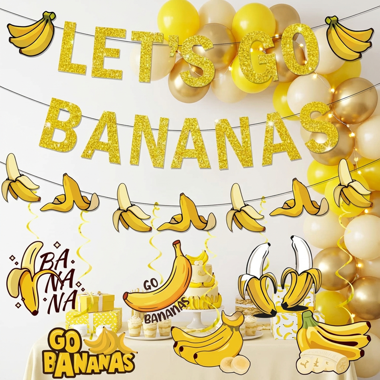 Yellow Bananas Birthday Banner - Let'S Party Event Supply avis et prix