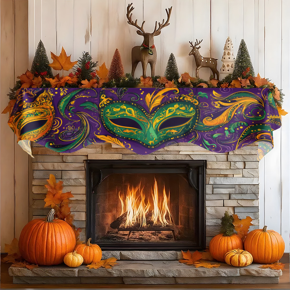 1Pc Carnival Mask Fireplace Sc - Party Banner Gold avis et prix