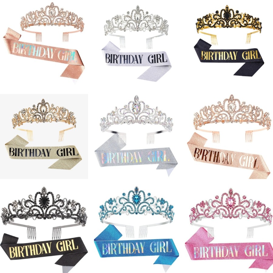 2Pcs Set Rhinestone Crystal Cr - Birthday Sash Glitter avis et prix