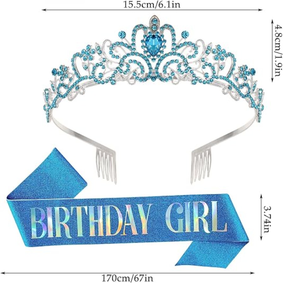 2Pcs Set Rhinestone Crystal Cr - Birthday Sash Glitter avis et prix