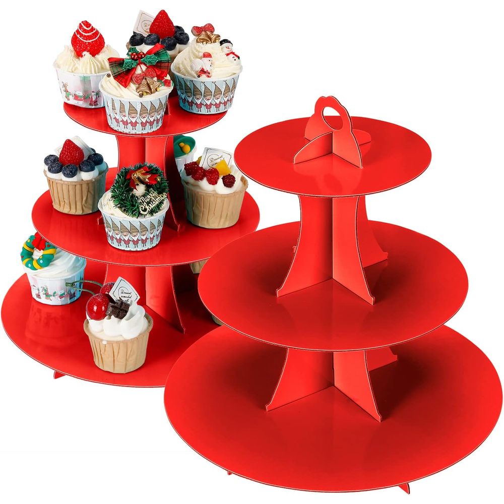3-Tier Red Cupcake Stand, Disp - Cupcake Stand Tier avis et prix