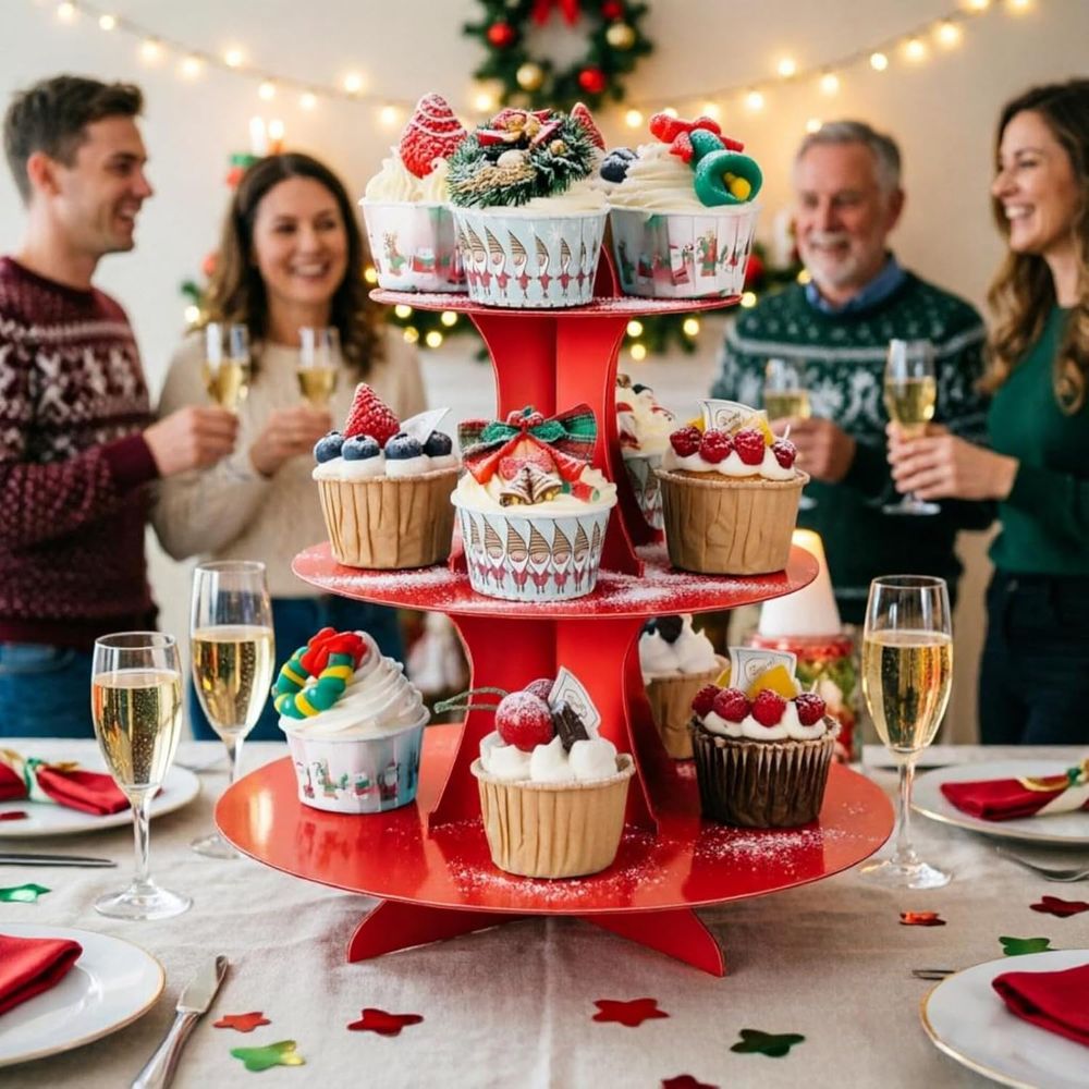 3-Tier Red Cupcake Stand, Disp - Cupcake Stand Tier avis et prix