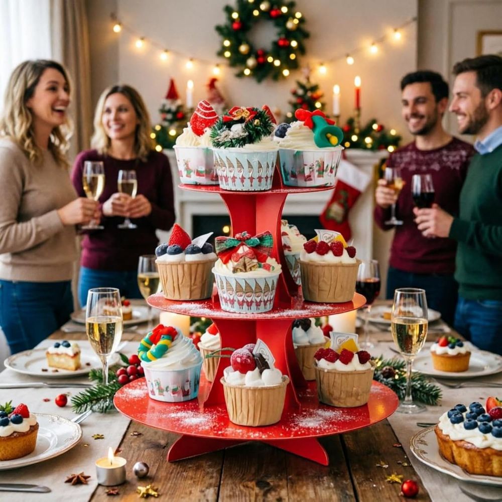 3-Tier Red Cupcake Stand, Disp - Cupcake Stand Tier avis et prix