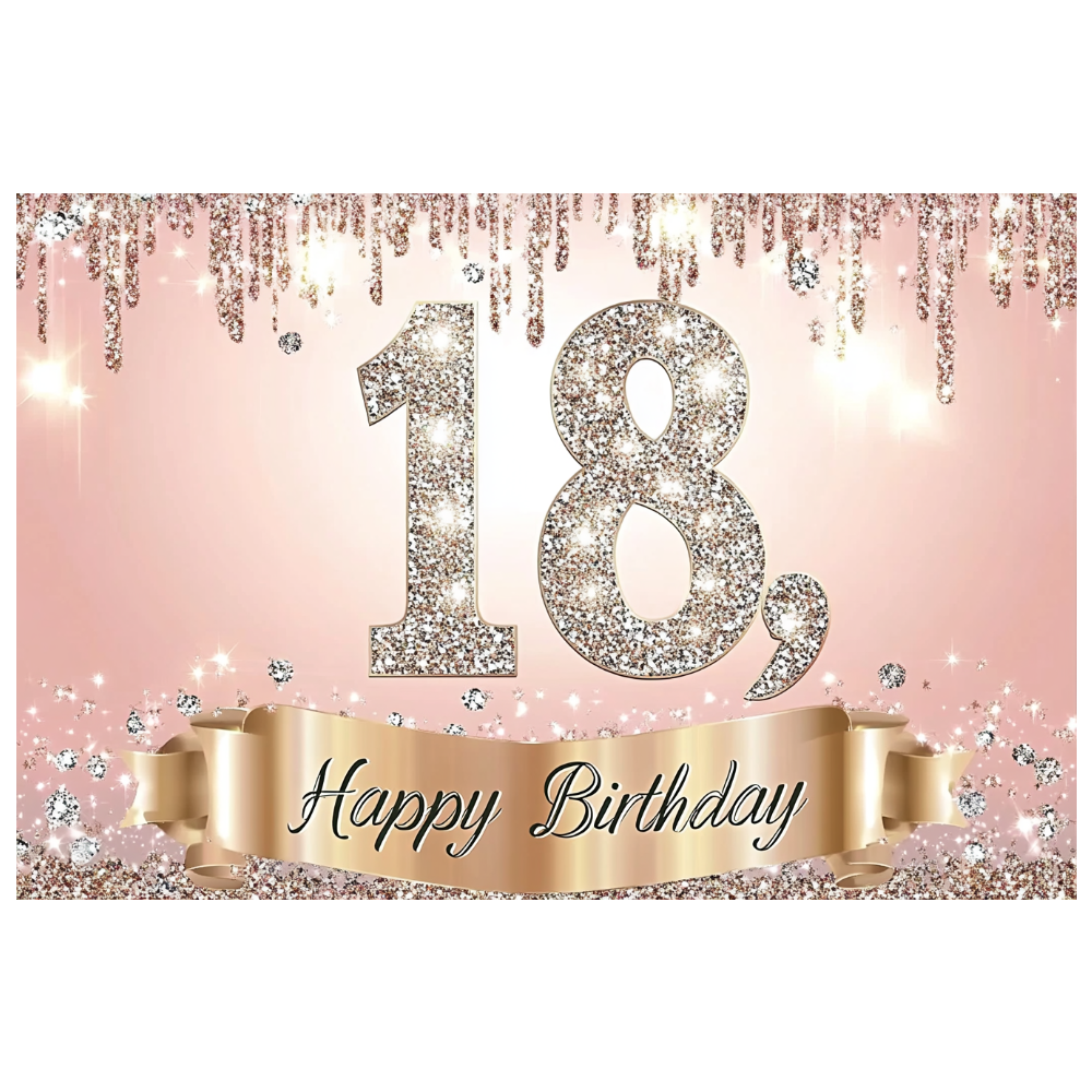 Sweet Gold 18th Birthday Backd - Party Banner Gold avis et prix
