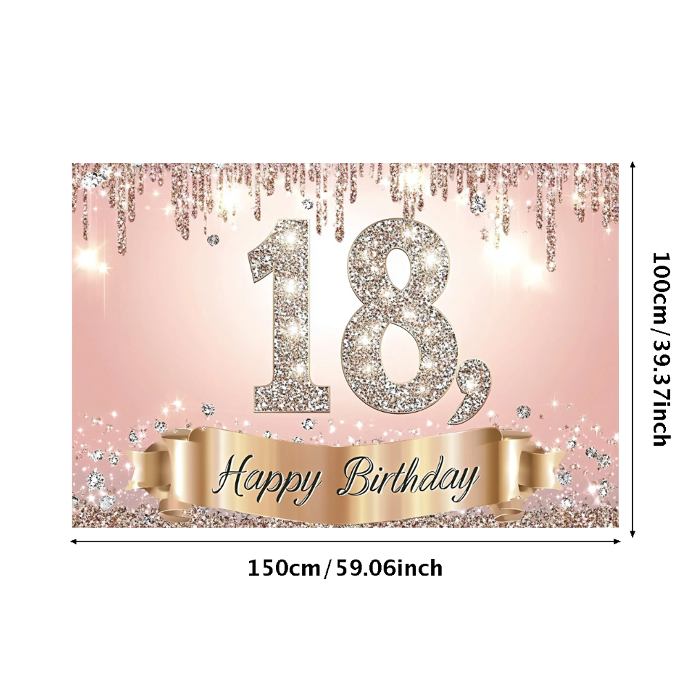 Sweet Gold 18th Birthday Backd - Party Banner Gold avis et prix