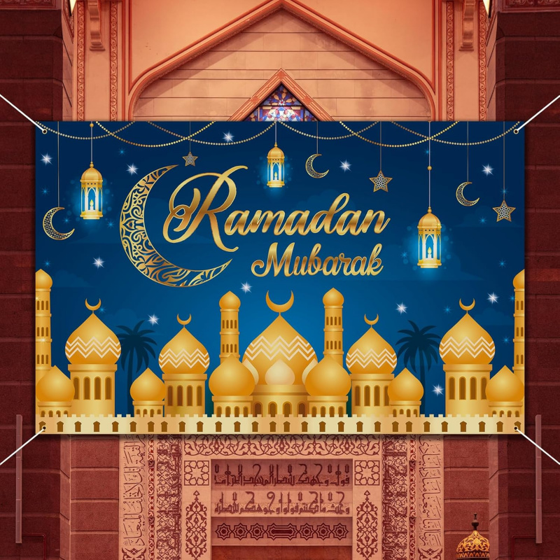VIKAMA Ramadan Mubarak Blue Go - Party Banner Gold avis et prix