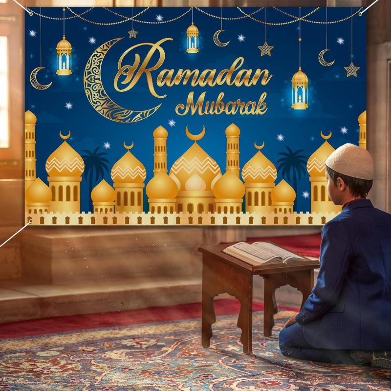VIKAMA Ramadan Mubarak Blue Go - Party Banner Gold avis et prix