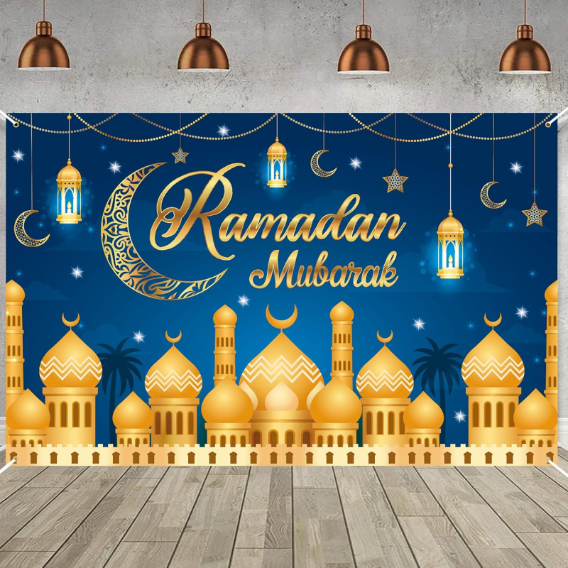 VIKAMA Ramadan Mubarak Blue Go - Party Banner Gold avis et prix