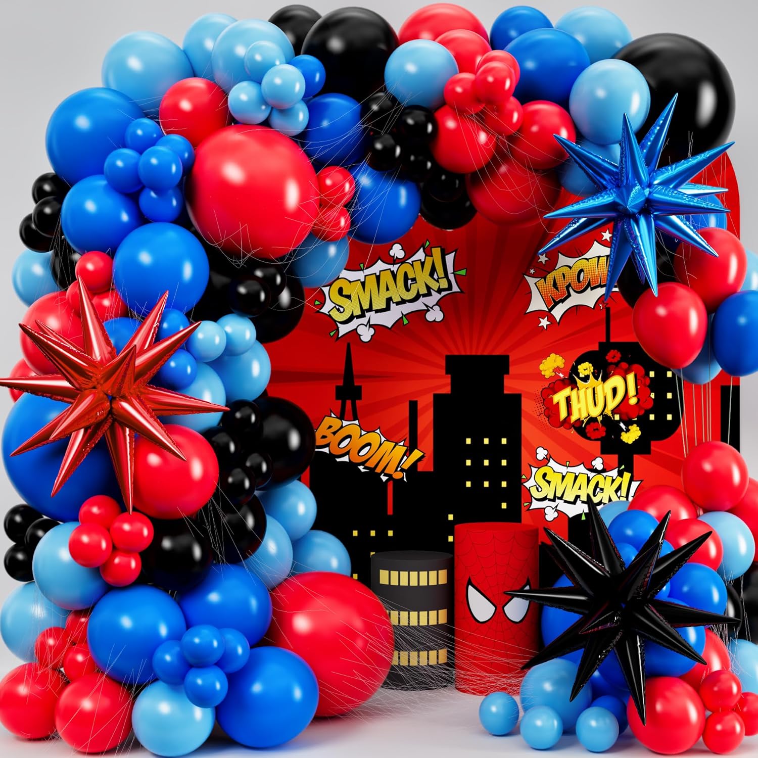 Black Red Blue Latex Balloons  - Balloon Arch Kit avis et prix
