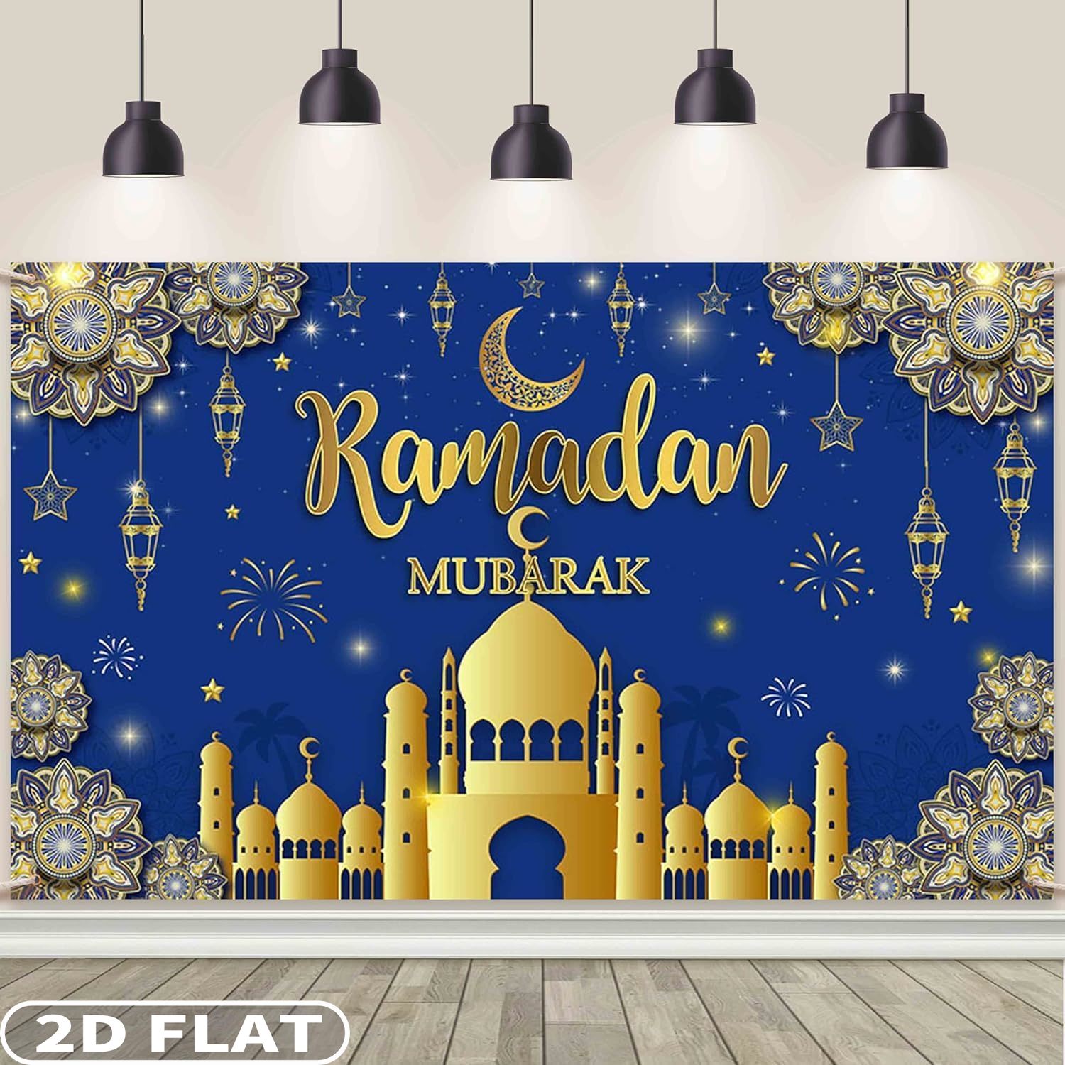 2D FLAT 1pc Ramadan Mubarak Fe - Party Banner Gold avis et prix