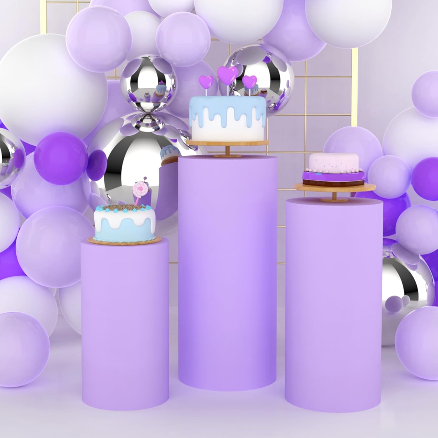 Yeele Purple Cylinder Stand Co - Dessert Table Backdrop avis et prix