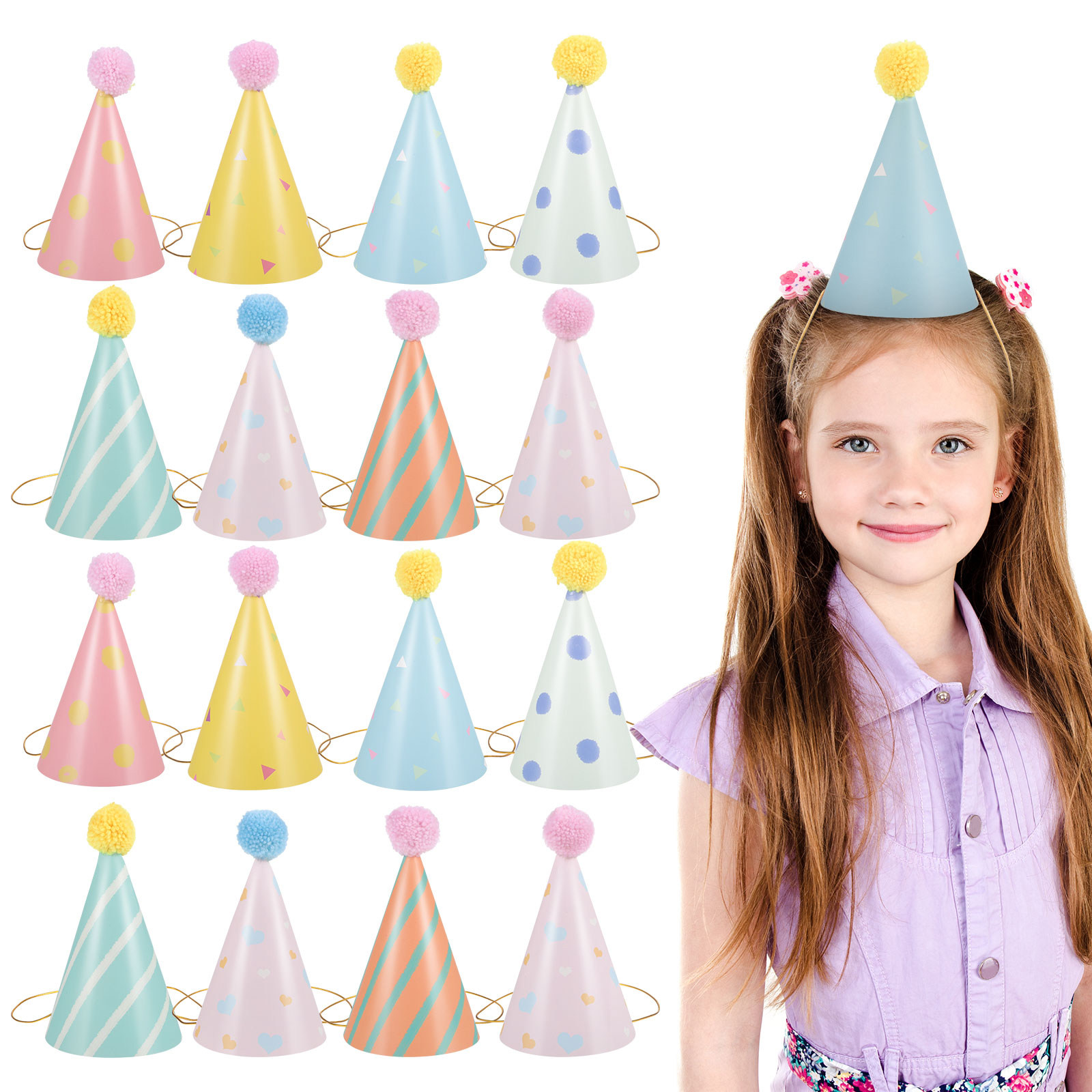 14Pcs Paper Birthday Hats for  - Party Hat Cone avis et prix