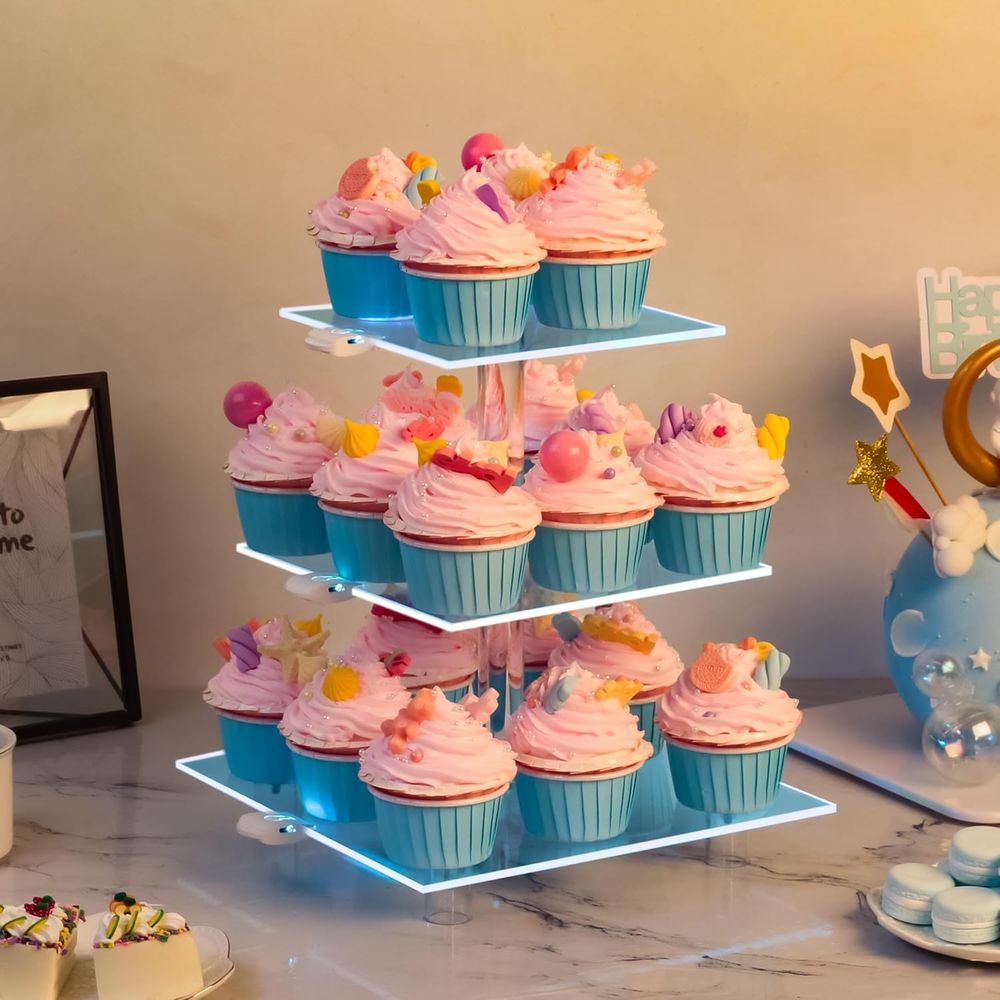 3-Tier Acrylic Cupcake Tower w - Cupcake Stand Tier avis et prix