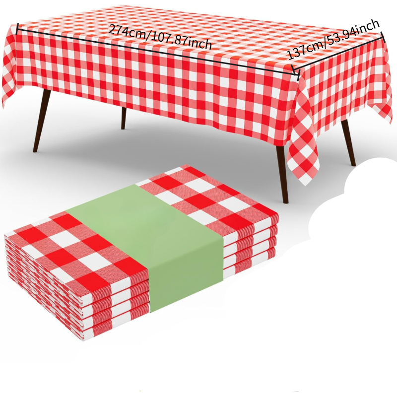 Rectangular Red White Checkere - Table Cloth Disposable avis et prix