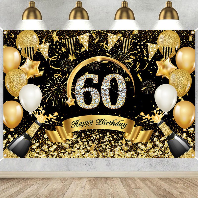 Happy 30th 40th 50th Birthday  - Party Banner Gold avis et prix