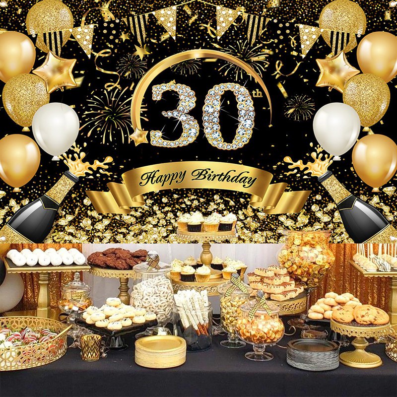 Happy 30th 40th 50th Birthday  - Party Banner Gold avis et prix