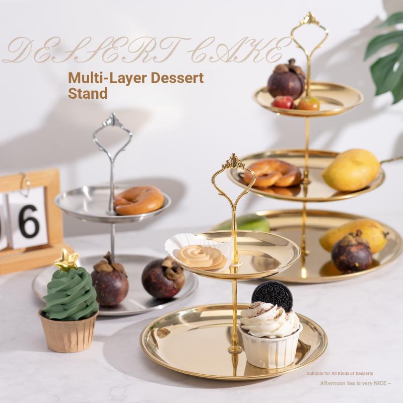 Gold Silver 2/3-Tier Cake Stan - Cupcake Stand Tier avis et prix