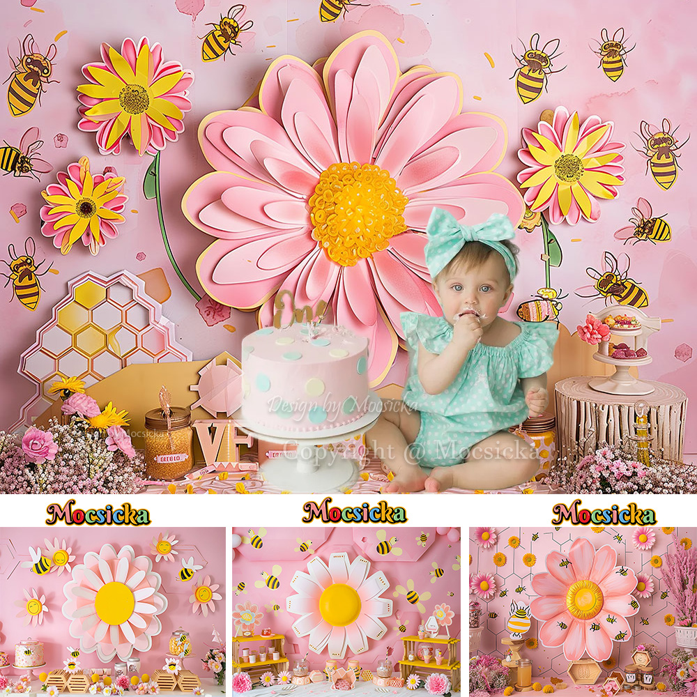 Mocsicka Sweet Daisy Girl Birt - Dessert Table Backdrop avis et prix