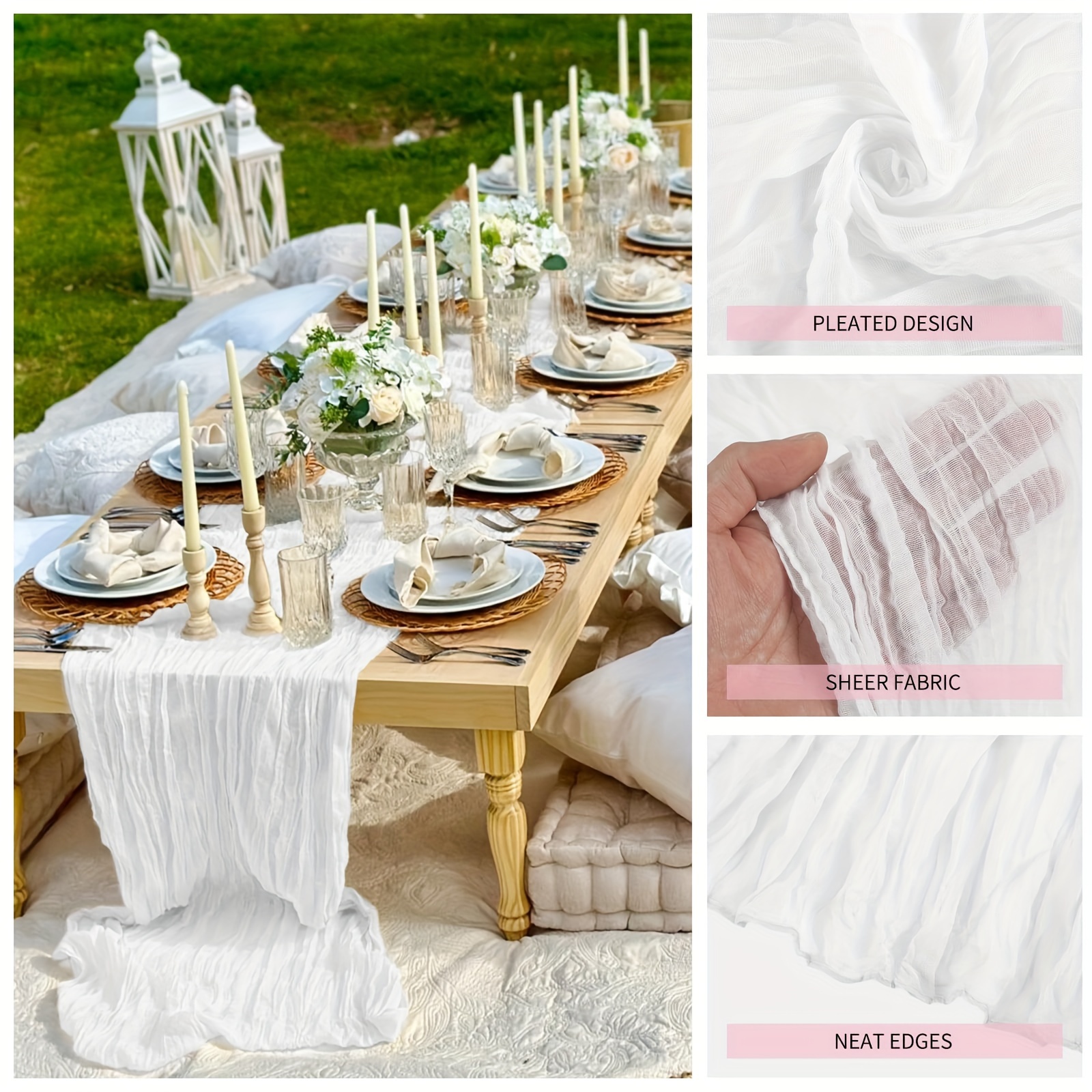 15-Piece Boho Sheer Cheeseclot - Event & Party Supply Photos avis et prix