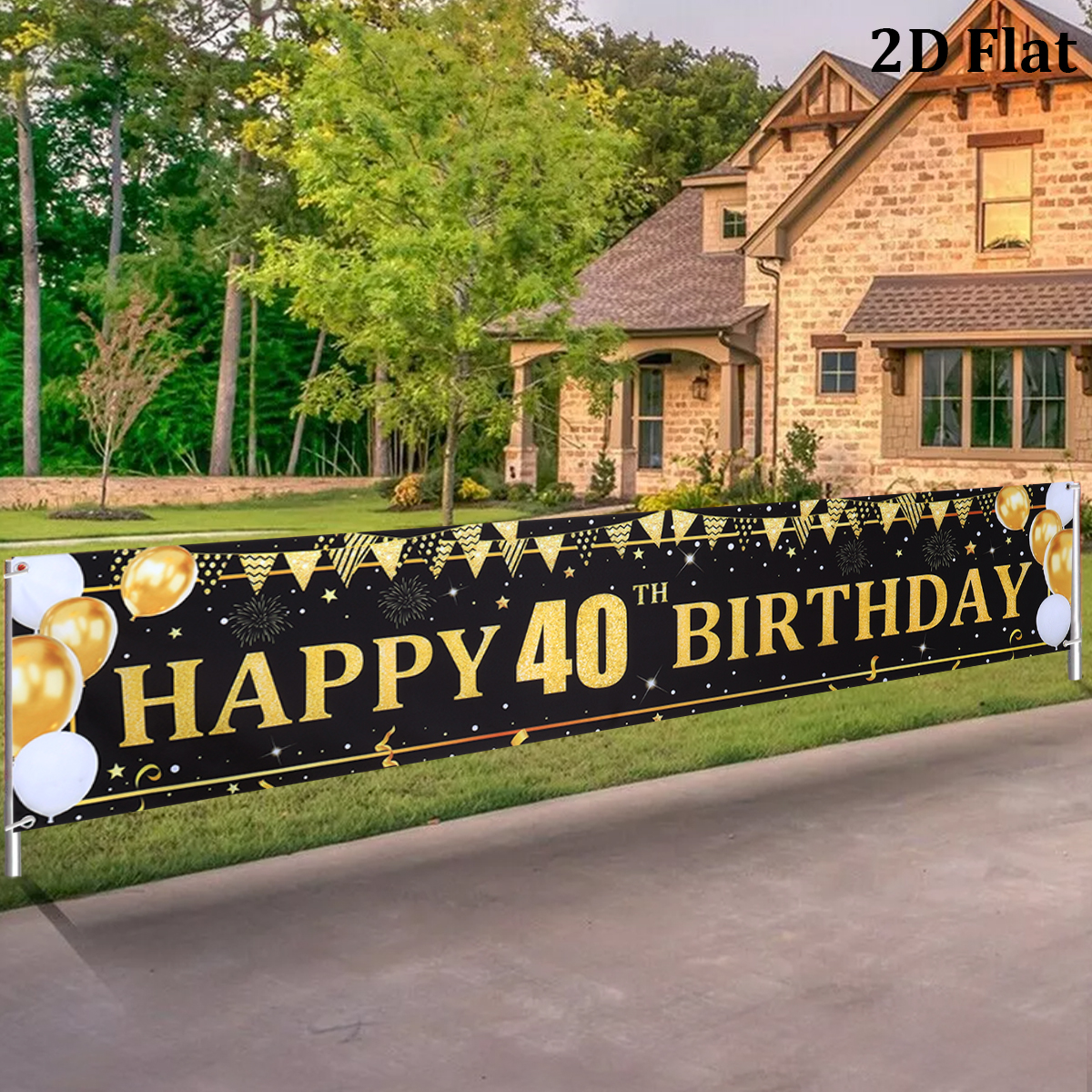 Black Gold Balloons Flags Happ - Party Banner Gold avis et prix