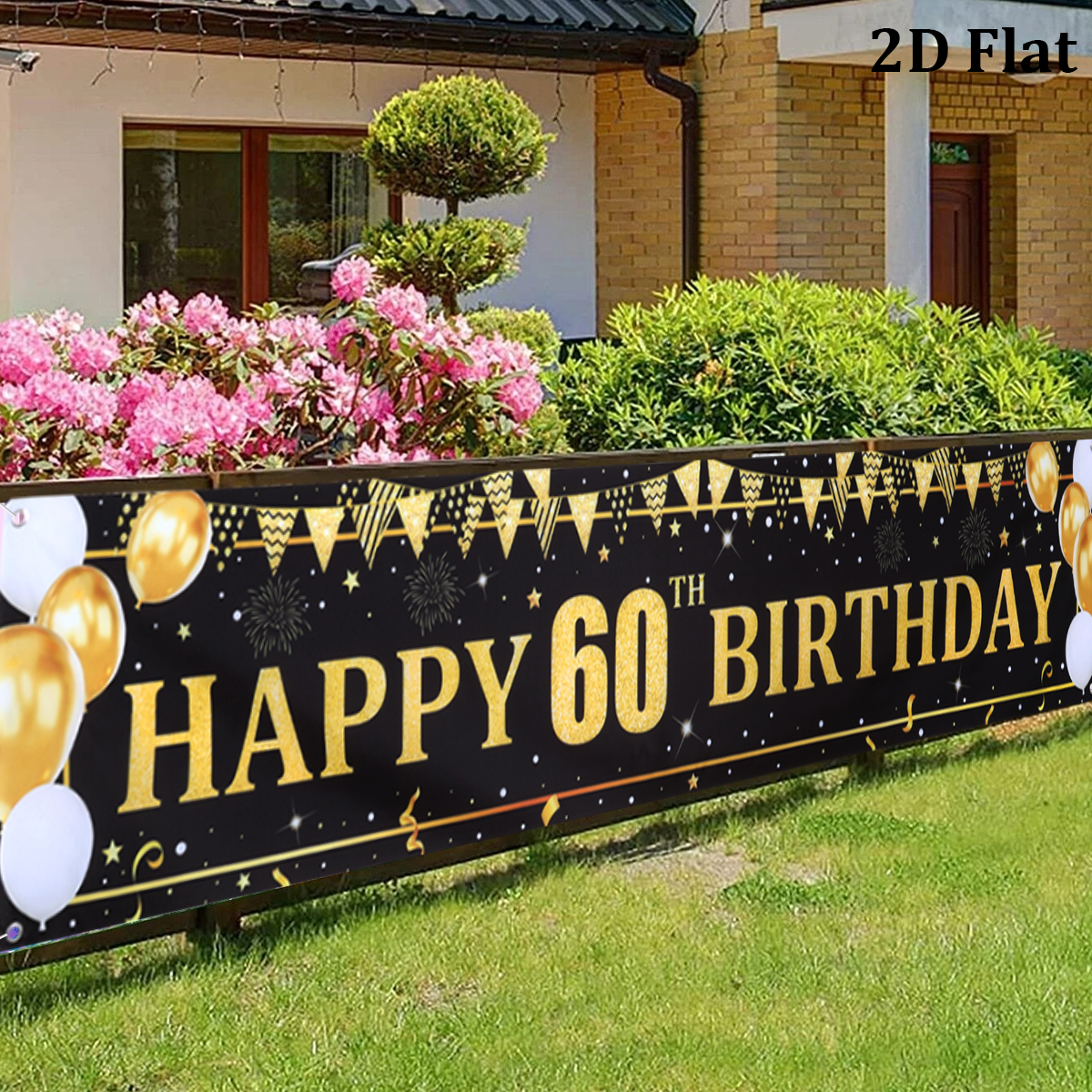 Black Gold Balloons Flags Happ - Party Banner Gold avis et prix