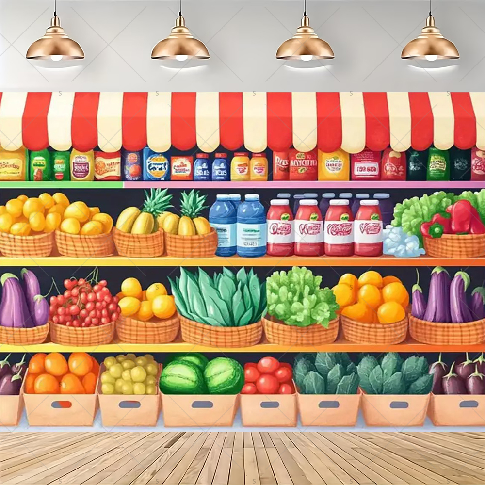 Colorful Supermarket Shelf Bac - Party Event Supply Store avis et prix