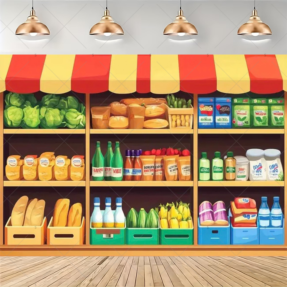 Colorful Supermarket Shelf Bac - Party Event Supply Store avis et prix