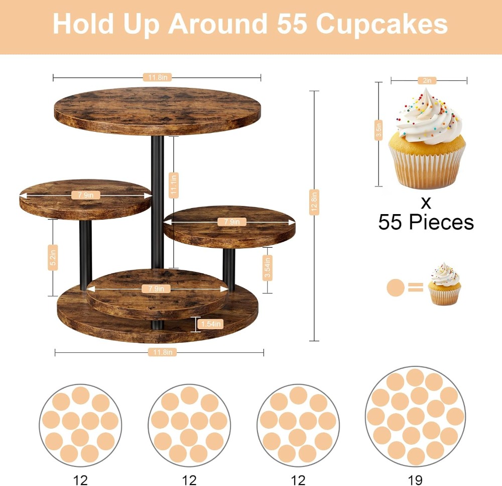 4 Tier Cupcake Stand for 50 Cu - Cupcake Stand Tier avis et prix