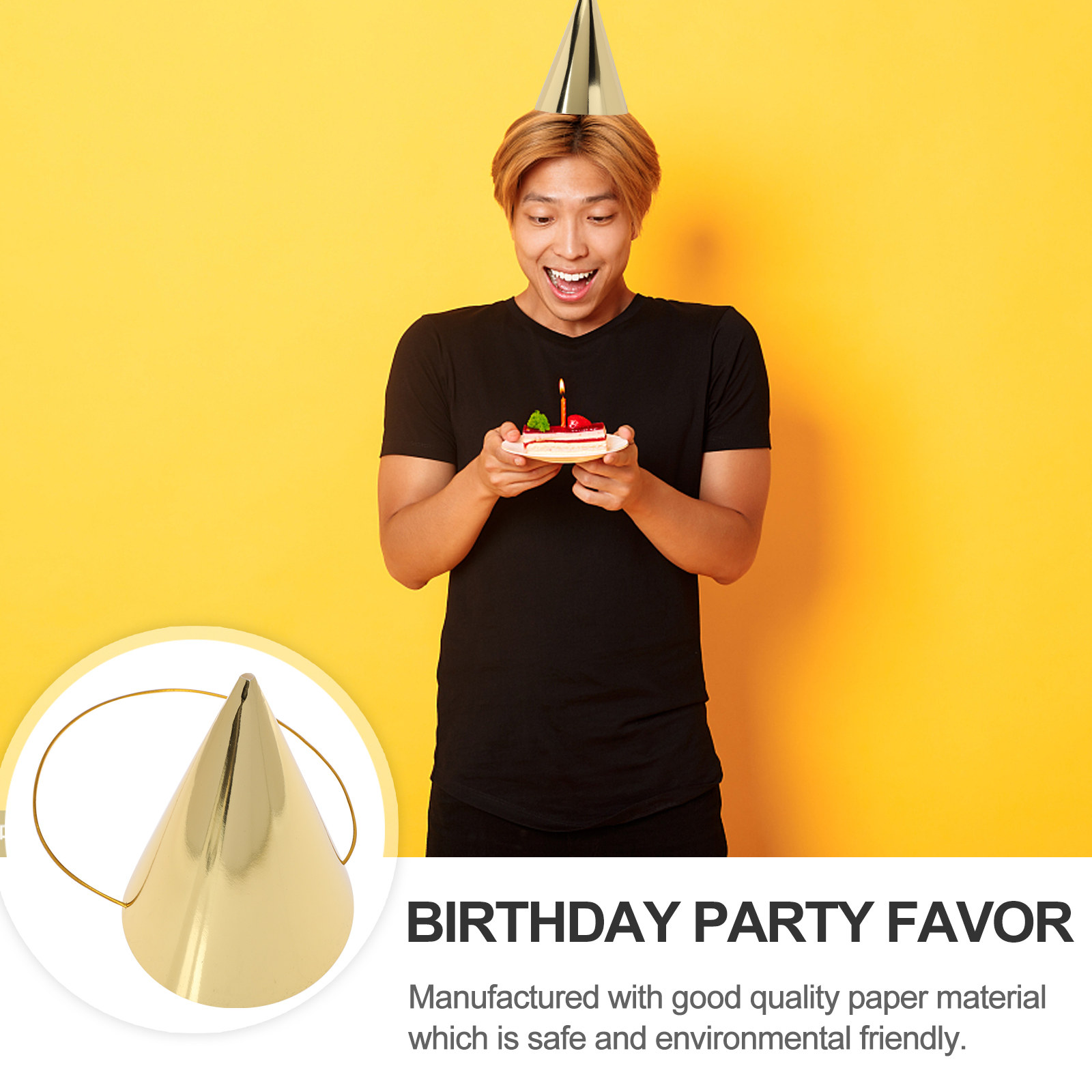 8Pcs Birthday Hats Gold Cone P - Party Hat Cone avis et prix