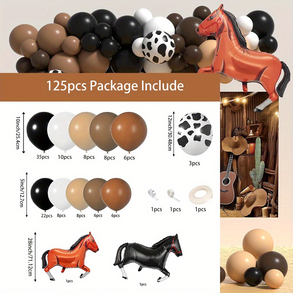 125pcs Horse Balloon Arch Set  - Balloon Arch Kit avis et prix