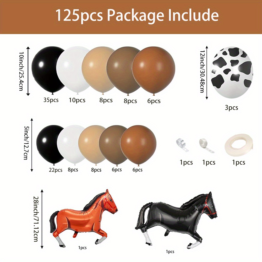 125pcs Horse Balloon Arch Set  - Balloon Arch Kit avis et prix