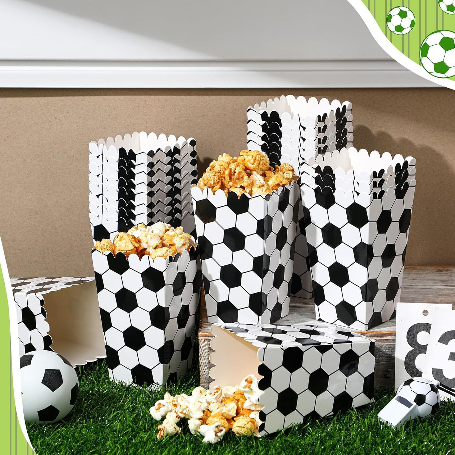 6/18Pcs  Football Popcorn Boxe - Event Party Box avis et prix