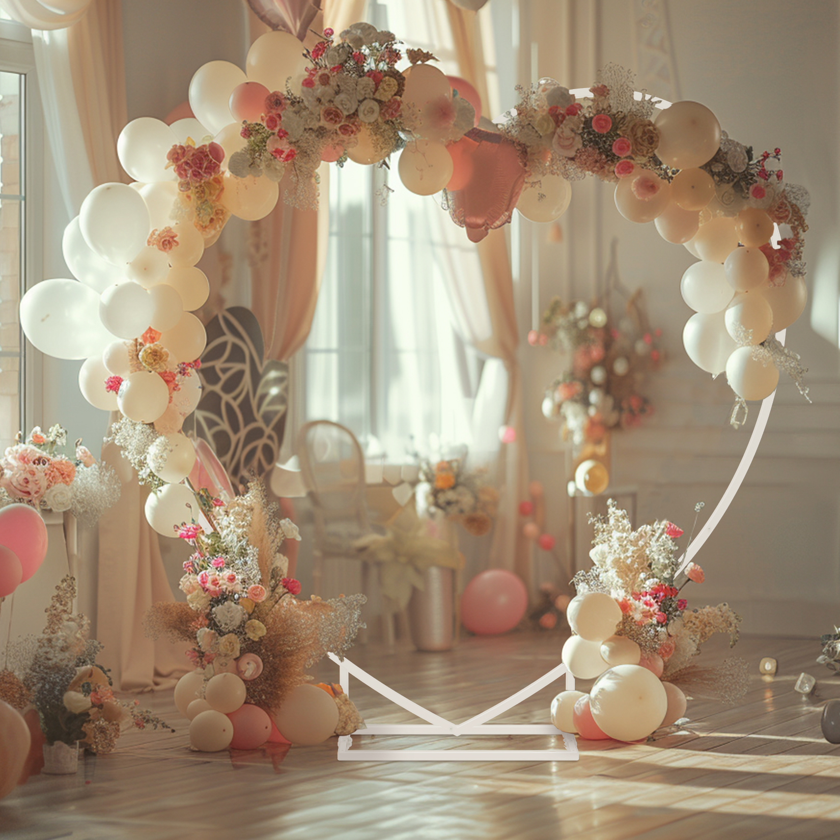 Heart Shaped White Metal Ballo - Balloon Arch Kit avis et prix