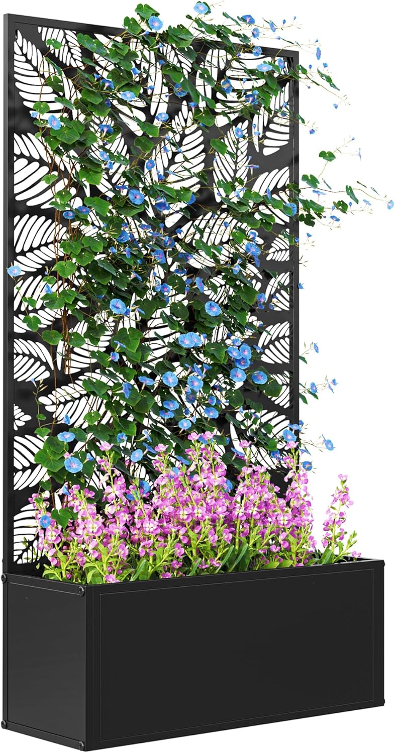 Metal Raised Garden Bed with T - Flower Wall Panel avis et prix
