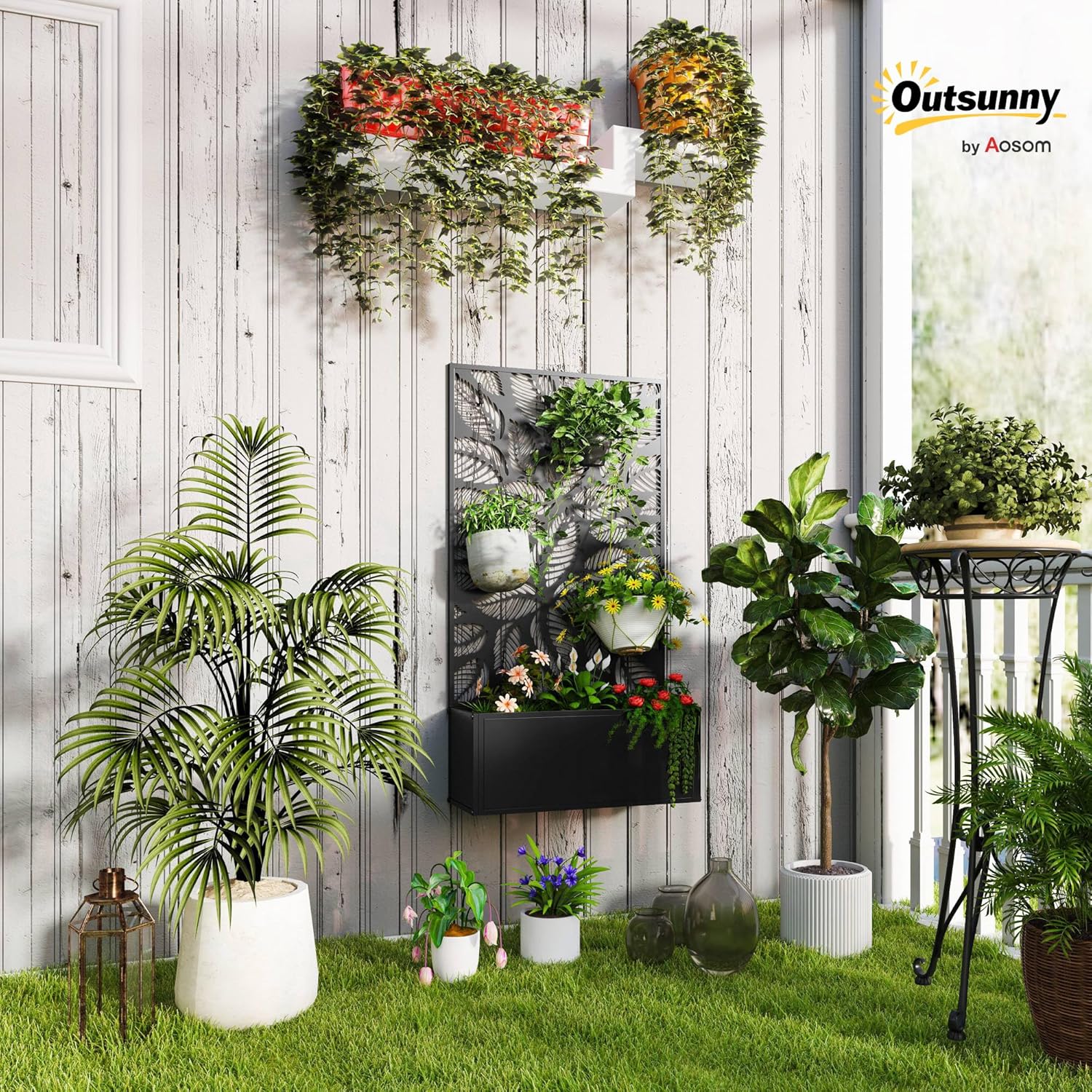 Metal Raised Garden Bed with T - Flower Wall Panel avis et prix