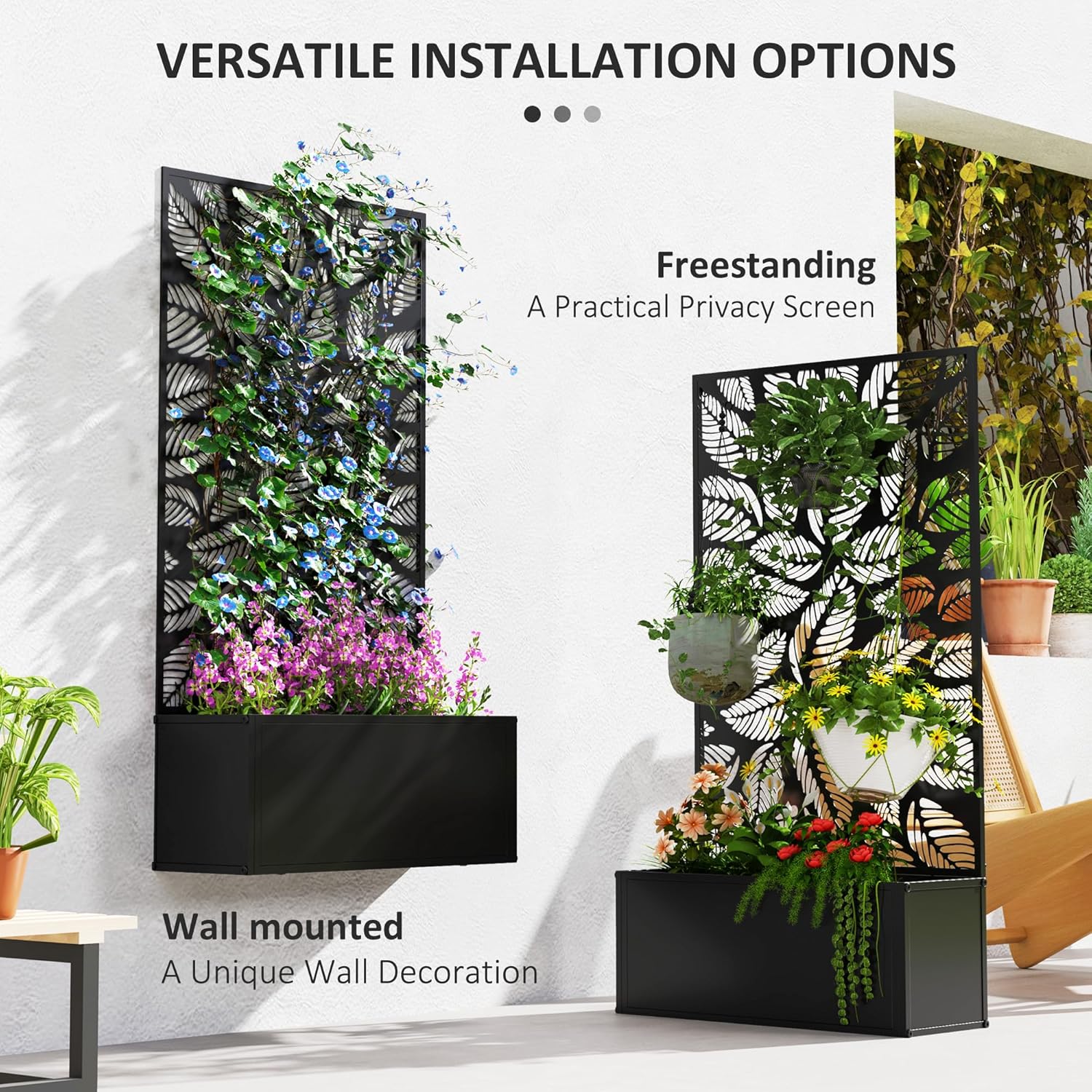 Metal Raised Garden Bed with T - Flower Wall Panel avis et prix