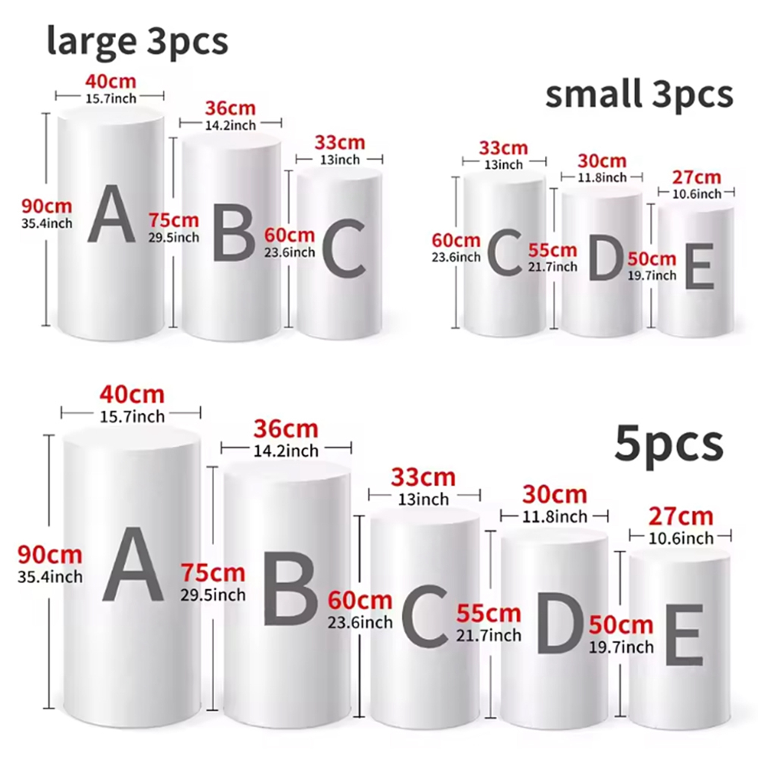 Yeele 1PCS/3PCS/5PCS White Cyl - Dessert Table Backdrop avis et prix