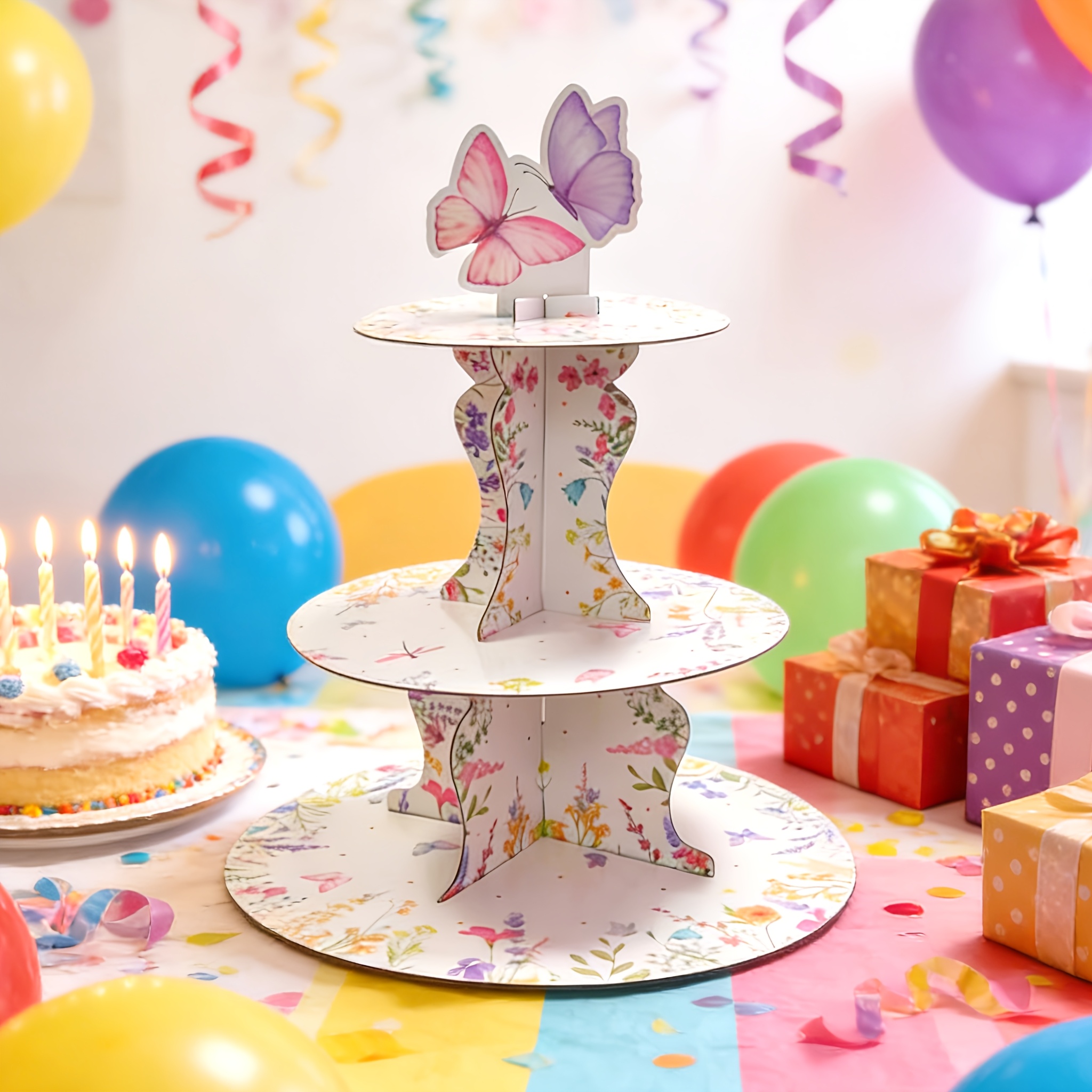 3-Tier Wildflower Butterfly Ca - Cupcake Stand Tier avis et prix