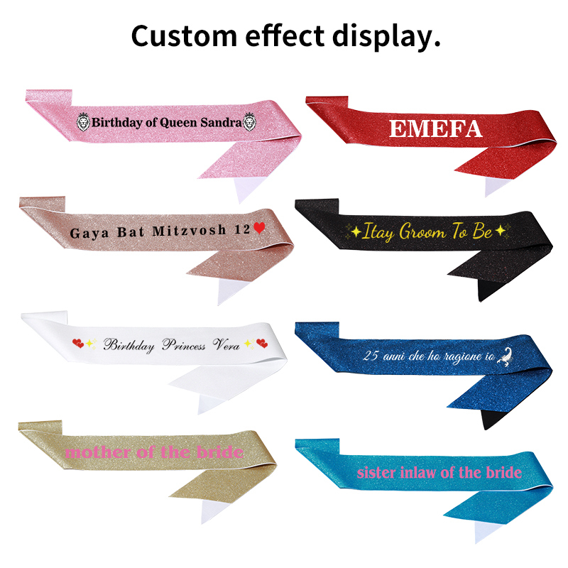 Diy Custom Glitter Satin Sash  - Birthday Sash Glitter avis et prix