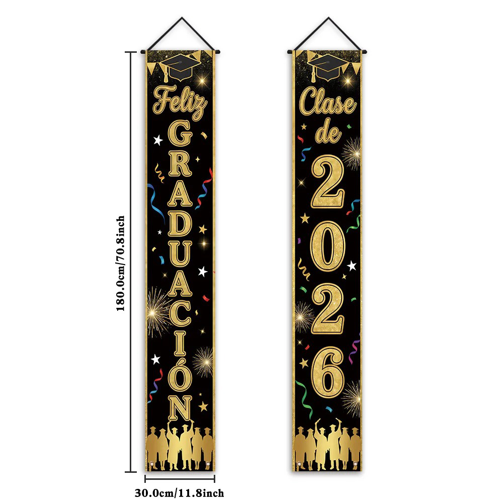 Feliz Graduacion Class of 2026 - Party Banner Gold avis et prix