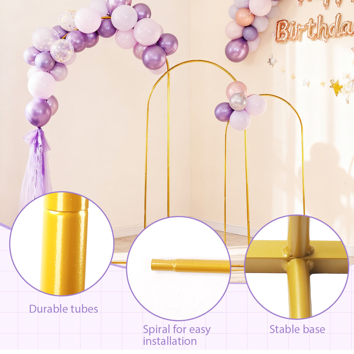 3Pack Golden Metal Arch Kits,  - Balloon Arch Kit avis et prix