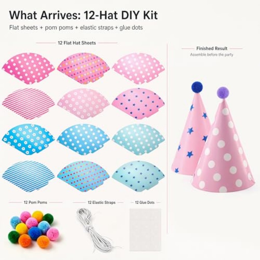 Beurio Pastel Party Hats for a - Party Hat Cone avis et prix