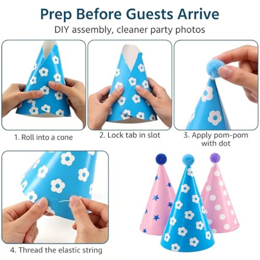 Beurio Pastel Party Hats for a - Party Hat Cone avis et prix