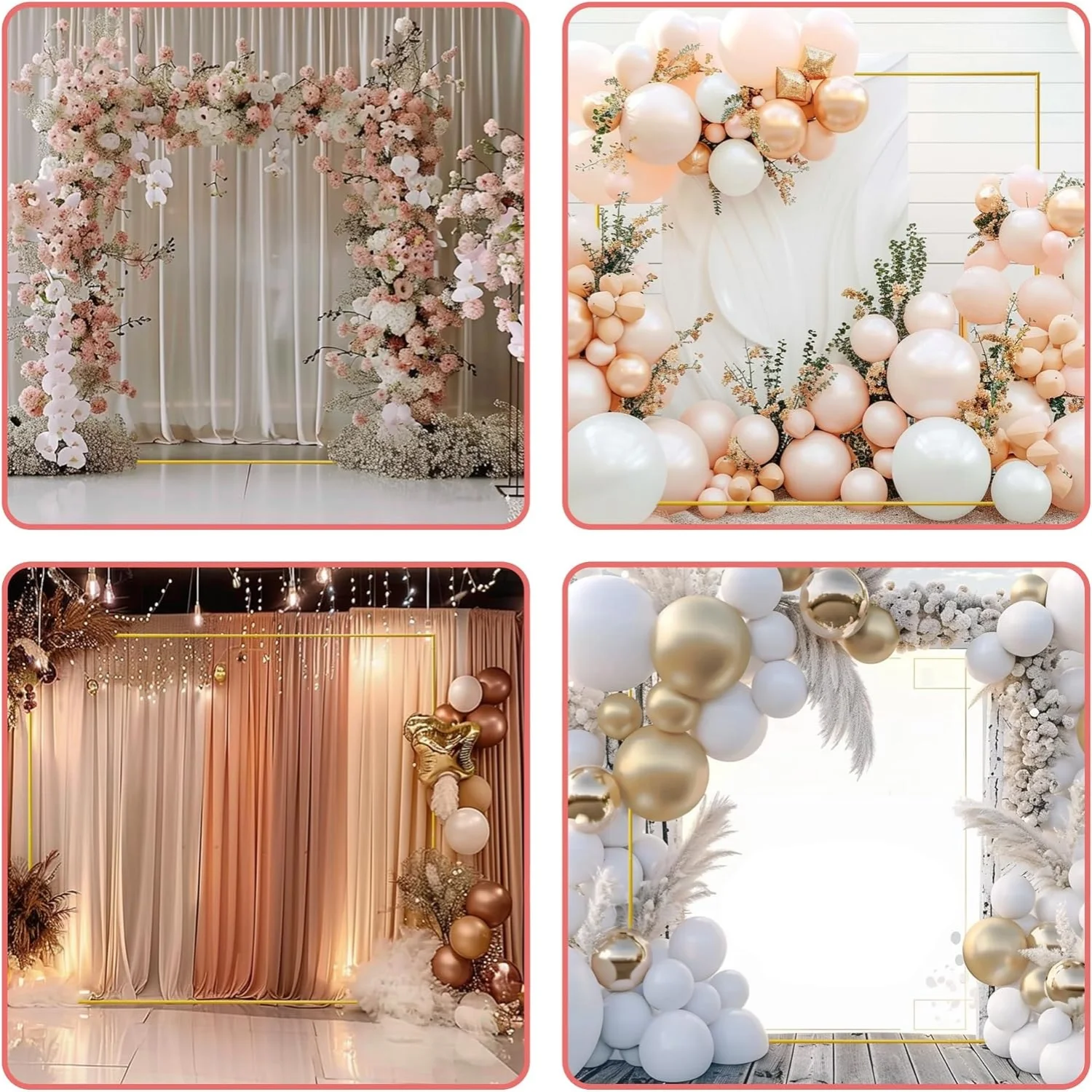 Gold Wedding Arches Square Bac - Balloon Arch Kit avis et prix