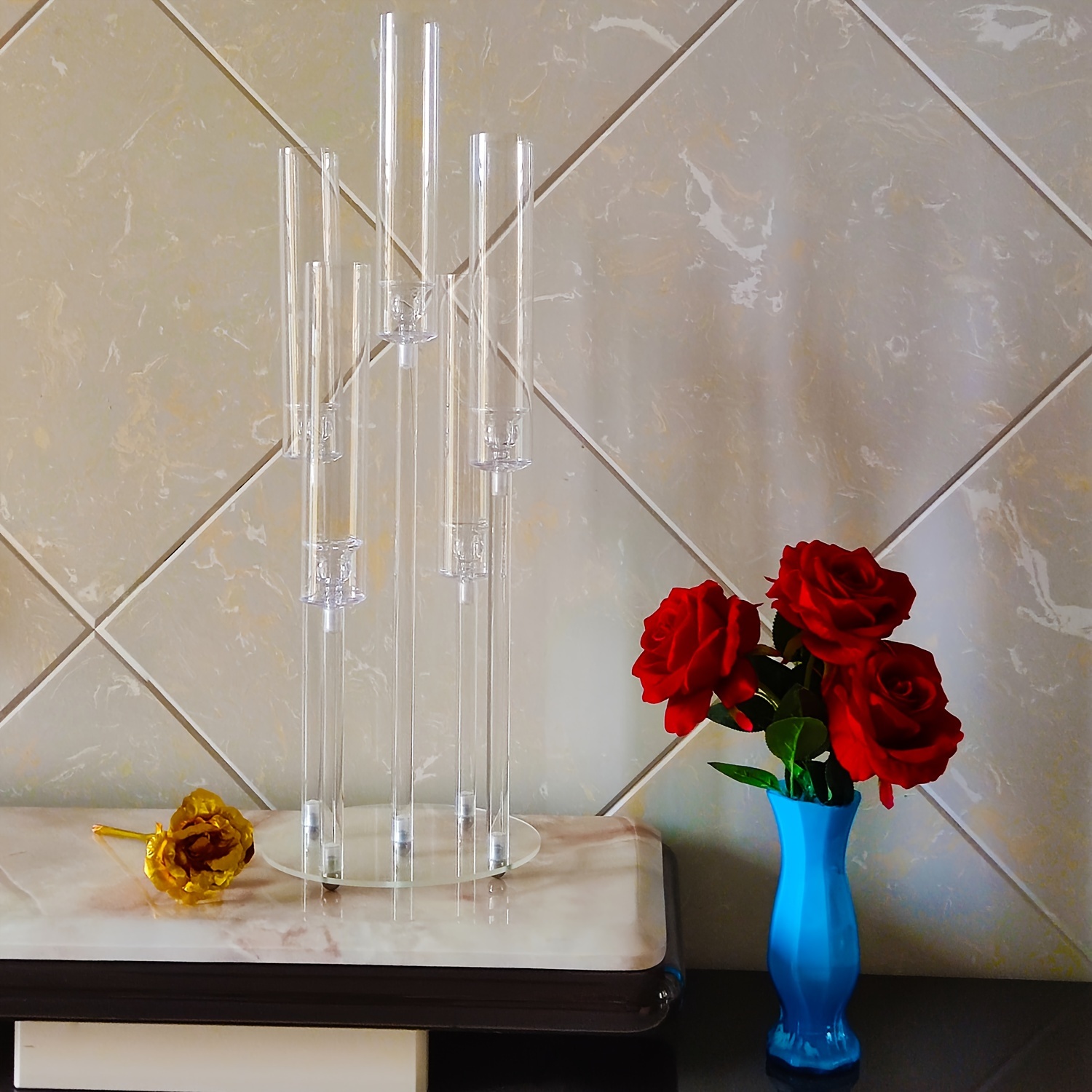 2pcs Elegant Clear Acrylic Can - Centerpiece Stick avis et prix