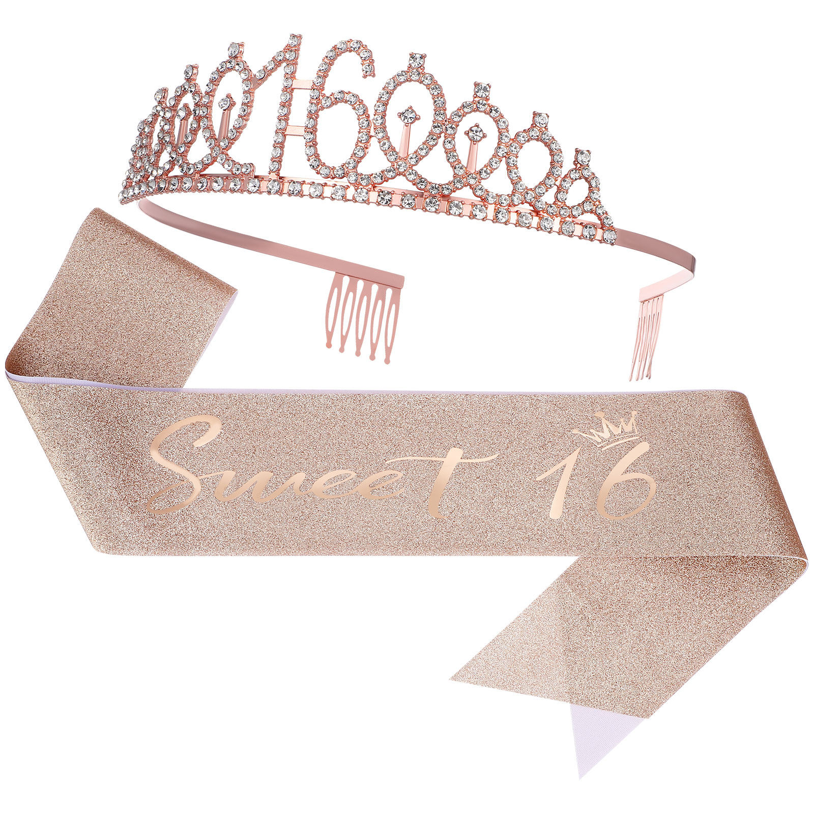 1Set Glittering Birthday Tiara - Birthday Sash Glitter avis et prix