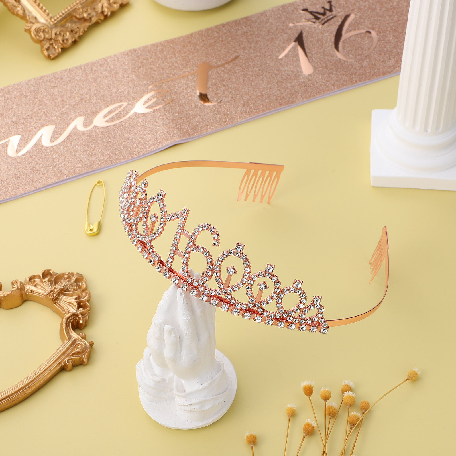 1Set Glittering Birthday Tiara - Birthday Sash Glitter avis et prix